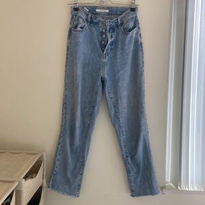 Pacsun High Rise Straight Leg Light Wash Jeans
